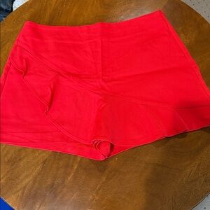 Zara red faux wrap skort